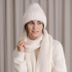 Angie Alpaca Blend Chunky Beanie Cream