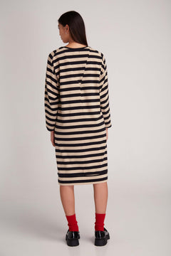 Pasu Dress Beige / Black Stripes