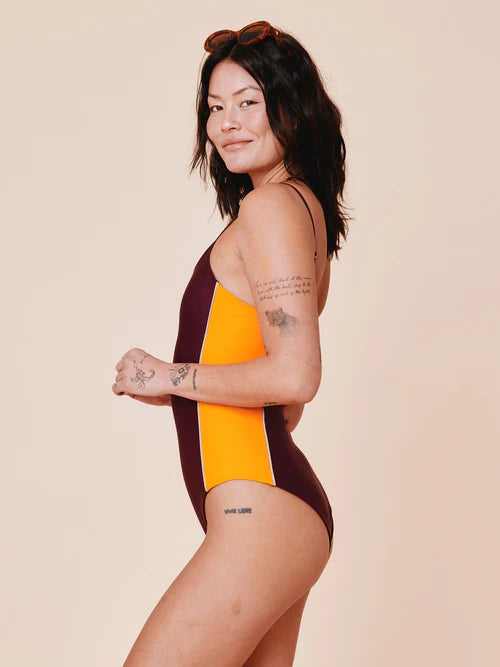 Penida Colorblock Swimsuit Deep/Flame