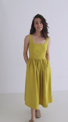 Formentera Dress Golden Green