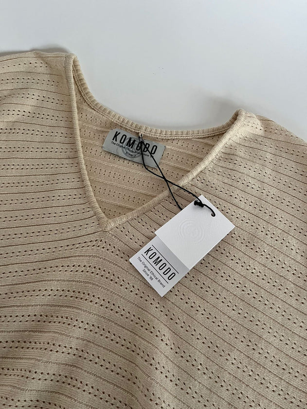 Clover Pointelle Knit Organic Cotton Jumper Cream