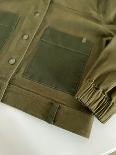 Ruffle Organic Cotton Jacket Dark Green