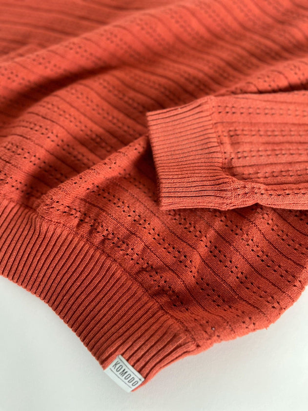 Clover Pointelle Knit Organic Cotton Jumper Clay