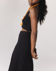 Šatrija Set Cotton Wrap Skirt & Drebulė Crop Top Black