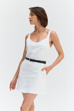 Linen Mini Dress White