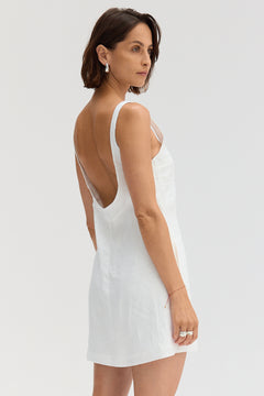 Linen Mini Dress White