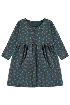 Kids' Sabrina Oversize Dress With Dropped Shoulders Blue