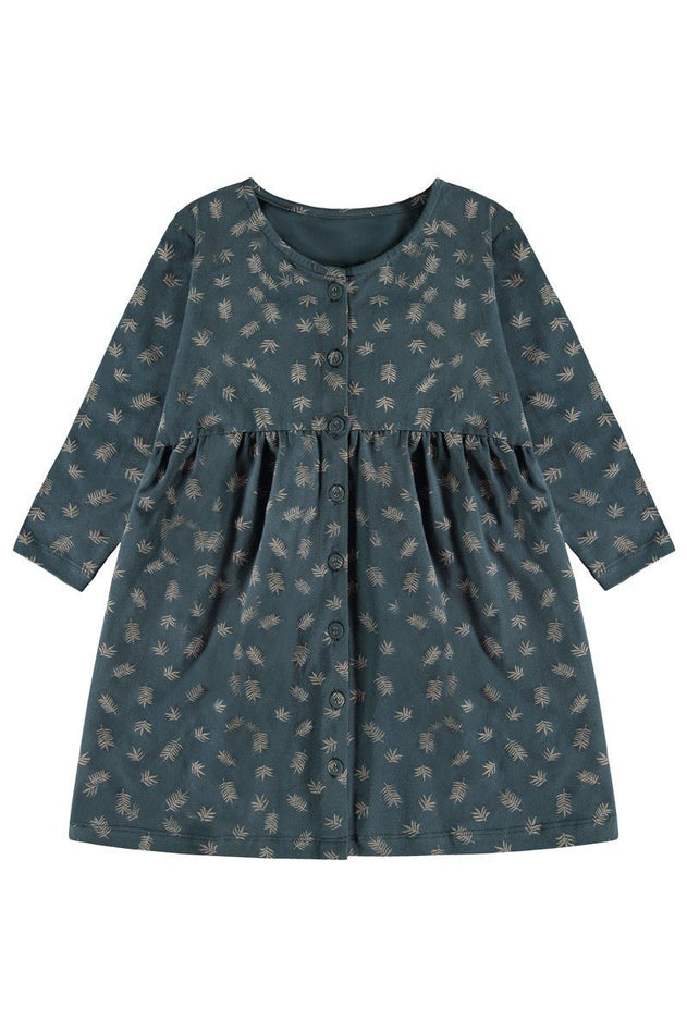 Kids' Sabrina Oversize Dress With Dropped Shoulders Blue