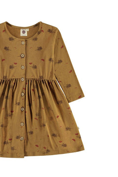 Kids' Sabrina Oversize Dress With Dropped Shoulders Mustard