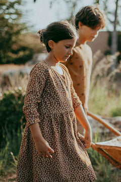 Kids' Sabrina Oversize Dropped Shoulder Dress Terracotta