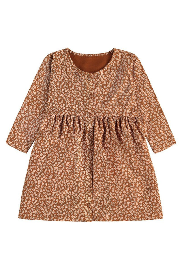 Kids' Sabrina Oversize Dropped Shoulder Dress Terracotta