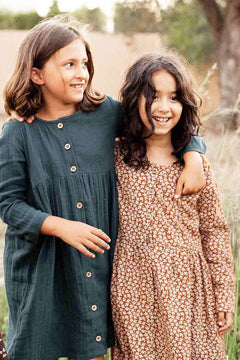 Kids' Sabrina Oversize Dropped Shoulder Dress Terracotta