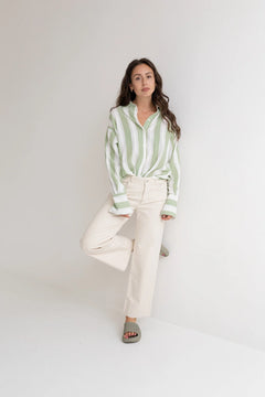 Striped Blouse Green/White