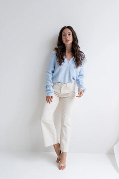 Cropped Cardigan Light Blue