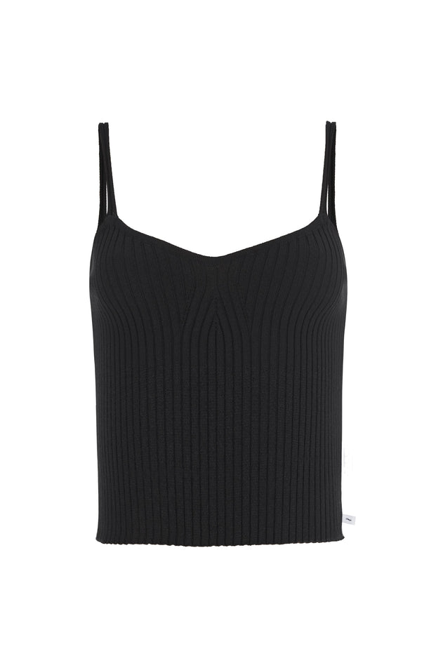 Sotto Ribbed Top Black