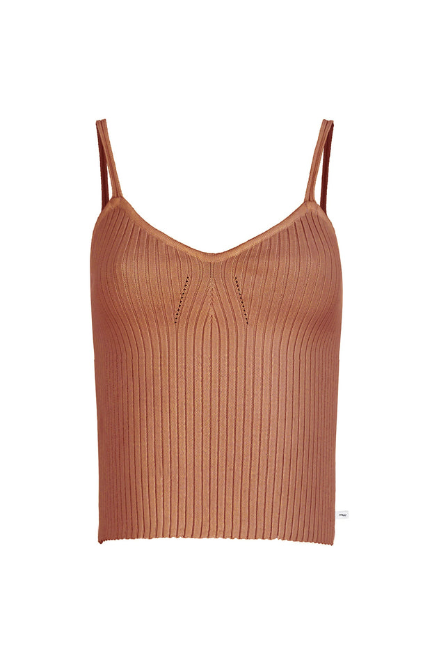 Sotto Ribbed Top Caramel