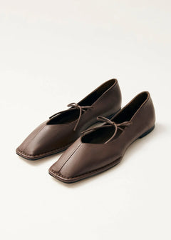 Sway Leather Ballet Flats Chestnut Brown