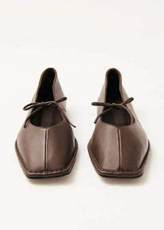 Sway Leather Ballet Flats Chestnut Brown