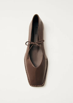 Sway Leather Ballet Flats Chestnut Brown