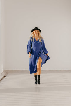 Karla Wrap Dress Blue