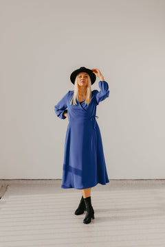 Karla Wrap Dress Blue