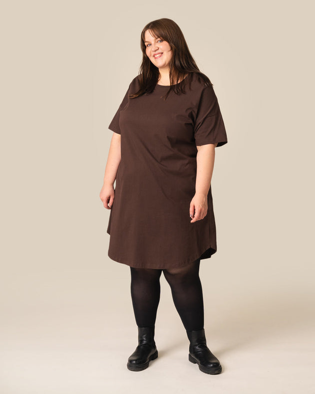 Toive T-Shirt Dress Dark Brown