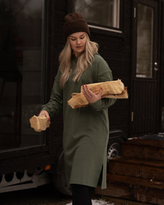 Toive Hoodie Dress Sage Green