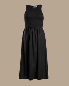 Poplin Top Dress Black