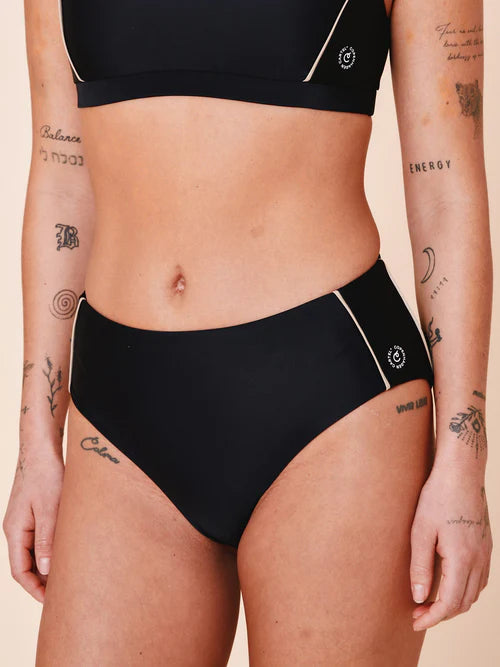 Ubud Colorblock Highwaisted Bikini Bottom Nero