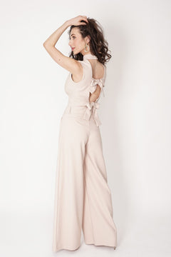 Coco Wide Leg Trousers Beige