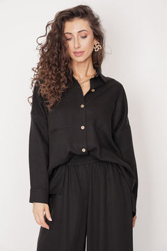 Oversized Tencel Shirt Black