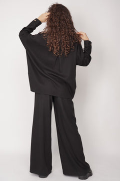 Wide Tencel Trousers Black