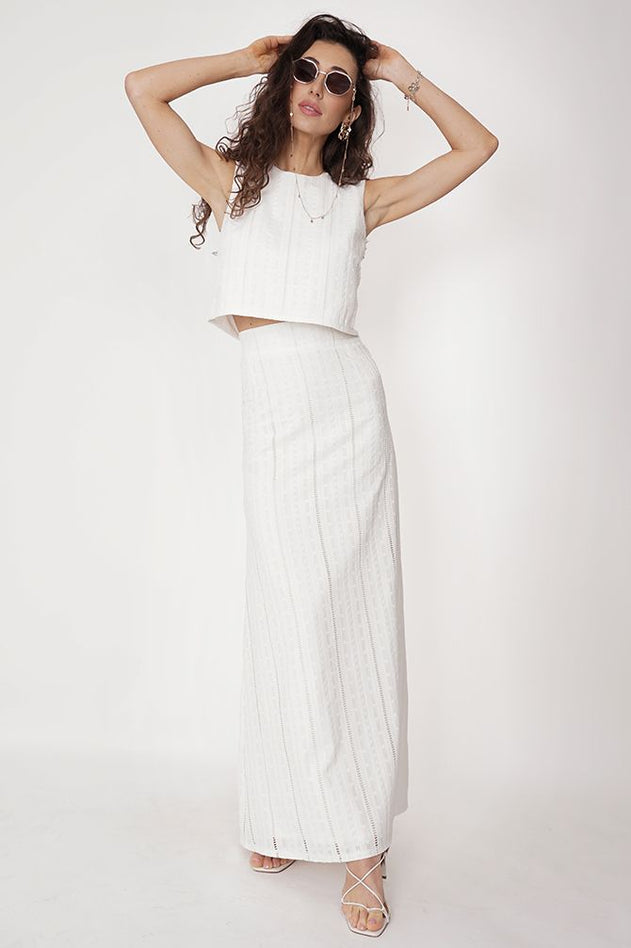 Nat Maxi Skirt White