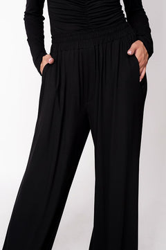 Wide Bamboo Trousers Black