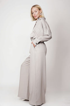 Wide Tencel Trousers Grey