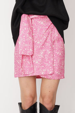 Nila Wrap Skirt Patterned Pink