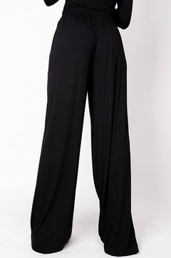 Wide Bamboo Trousers Black