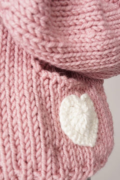 Hand Made Heart Cardigan Pink