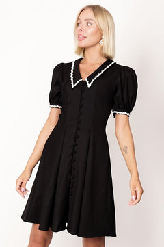 Avery Collar Dress Black