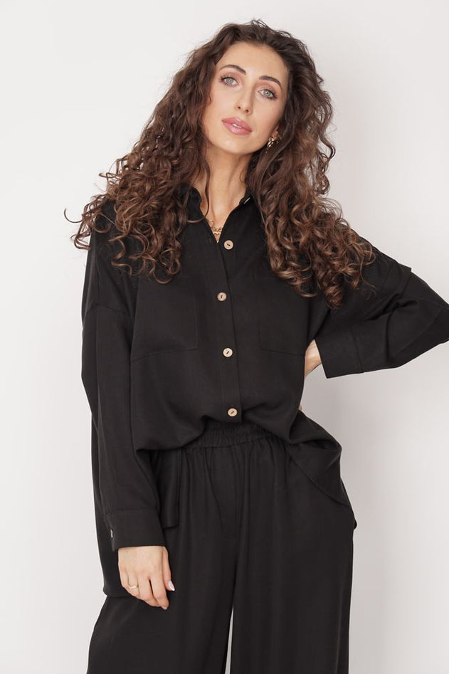 Oversized Tencel Shirt Black