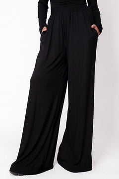 Wide Bamboo Trousers Black