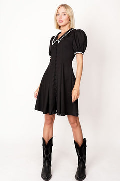 Avery Collar Dress Black