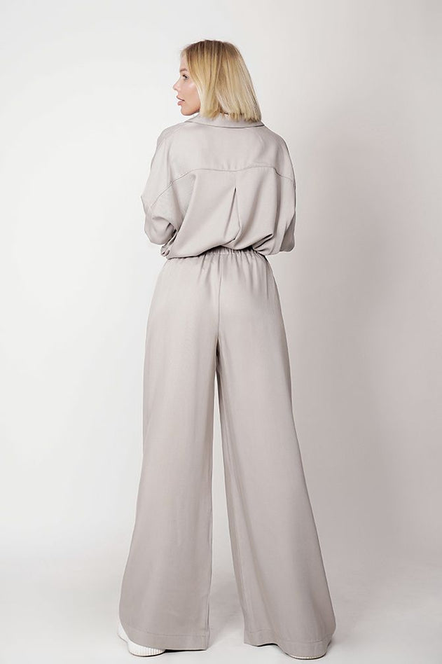 Wide Tencel Trousers Grey