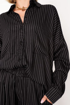 Oversized Viscose Shirt Black