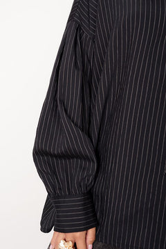 Rea Cotton Shirt Black Striped