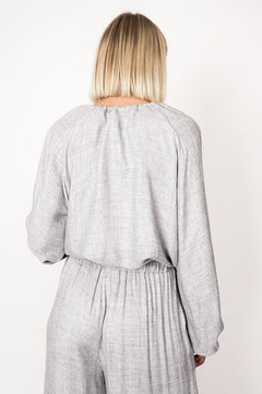 Skye Tie Blouse Grey