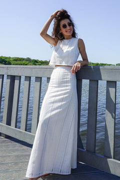 Nat Maxi Skirt White