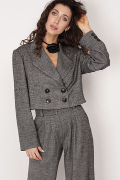 Aspen Cropped Blazer Graphite