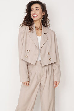 Aspen Cropped Blazer Beige