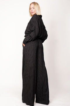 Oversized Viscose Shirt Black